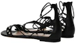 Lookbook (W) Alexander McQueen Leren Platte Sandalen ''Zwart'' 571640WHMUJ1081