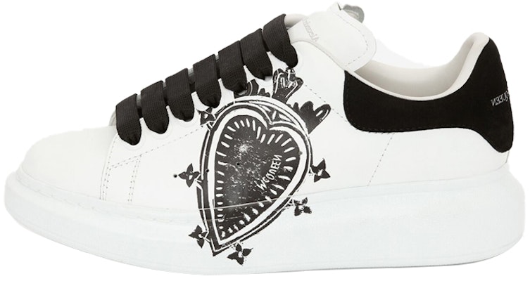 (W) Sneakers Oversized Alexander McQueen Logo Hati Kulit 'Putih Hitam' 667570WIAF39061 Buy (W) Sneakers Oversized Alexander McQueen Logo Hati Kulit 'Putih Hitam' 667570WIAF39061