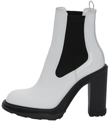 (Women) Alexander McQueen Tread Slick Heeled Chelsea Boot 'Ivory Black' 678530WHZ849360 Buy (Women) Alexander McQueen Tread Slick Heeled Chelsea Boot 'Ivory Black' 678530WHZ849360