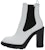 (W) Alexander McQueen But Kulit Heeled Chelsea Ivory Hitam 678530WHZ849360