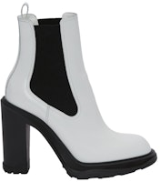 (Women) Alexander McQueen Tread Slick Heeled Chelsea Boot 'Ivory Black' 678530WHZ849360 Order (Women) Alexander McQueen Tread Slick Heeled Chelsea Boot 'Ivory Black' 678530WHZ849360