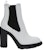 (W) Alexander McQueen But Kulit Heeled Chelsea Ivory Hitam 678530WHZ849360