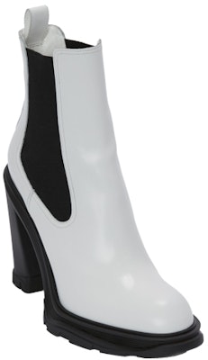 (W) Alexander McQueen Botas Chelsea de Cuero Tacón Marfil Negro 678530WHZ849360 Lookbook (W) Alexander McQueen Botas Chelsea de Cuero Tacón Marfil Negro 678530WHZ849360
