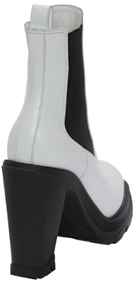 (W) Alexander McQueen Botas Chelsea de Cuero Tacón Marfil Negro 678530WHZ849360 Purchase (W) Alexander McQueen Botas Chelsea de Cuero Tacón Marfil Negro 678530WHZ849360