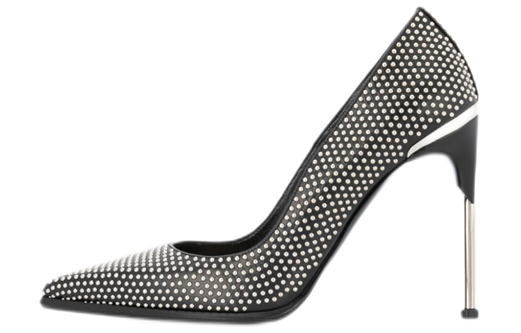 Buy Alexander McQueen 亞歷山大·麥昆 皮革時尚高跟鞋 女款 黑色