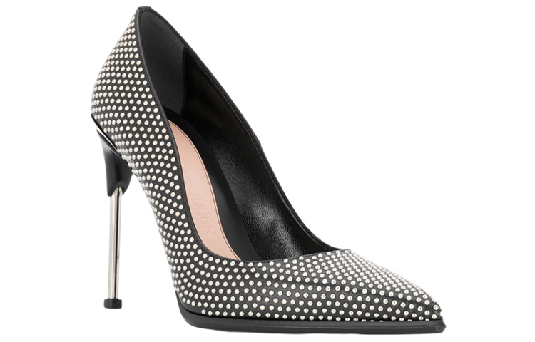 Order Alexander McQueen 亞歷山大·麥昆 皮革時尚高跟鞋 女款 黑色