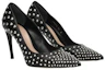 Order (W) Alexander McQueen Sepatu Tinggi Kulit 'Hitam' 508278WHMU01000