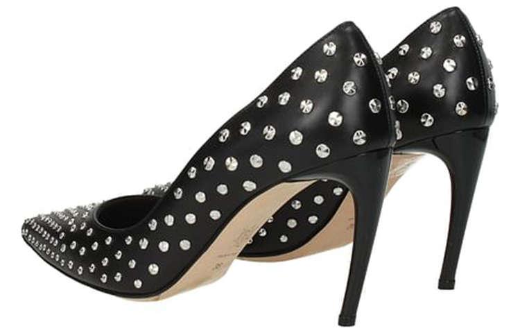 Lookbook (W) Alexander McQueen Sepatu Tinggi Kulit 'Hitam' 508278WHMU01000