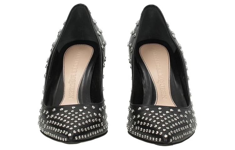 Shop (W) Alexander McQueen Sepatu Tinggi Kulit 'Hitam' 508278WHMU01000