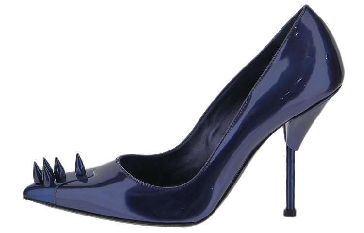 (Women) Alexander McQueen Leather High-Top 'Deep Blue' 719423W4UV14430