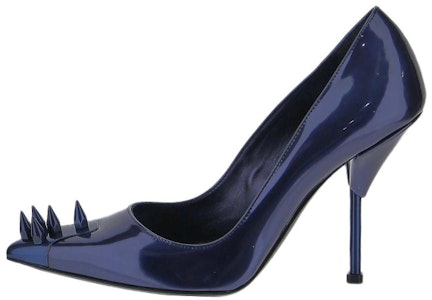 亞歷山大·麥昆 皮革 高跟鞋 女款 深藍色 Buy 亞歷山大·麥昆 皮革 高跟鞋 女款 深藍色