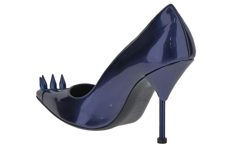 Shop (W) Alexander McQueen Hautes en Cuir ''Bleu Profond'' 719423W4UV14430