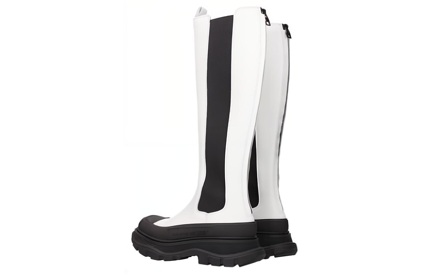 Shop (W) Alexander McQueen Zapatillas Altas de Cuero 'Blanco' 666410WHZ669360