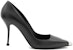 (W) Alexander McQueen Sepatu Tumit Tinggi Kulit 'Hitam' Slip-On 757495WIEA11081