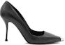 Order (W) Alexander McQueen Sepatu Tumit Tinggi Kulit 'Hitam' Slip-On 757495WIEA11081