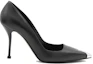 Order (W) Alexander McQueen Leren Hoge Hakken Slip-On ''Zwart'' 757495WIEA11081