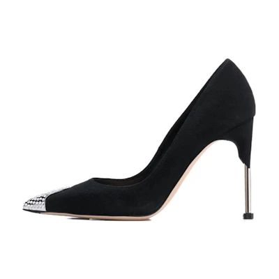 (W) Alexander McQueen Leather High Heels 'Black Stiletto'