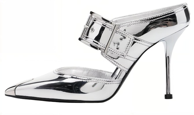 (W) Tumit Tinggi Kulit Alexander McQueen 'Perak Fesyen Selesa' 744761W4WG18100 Buy (W) Tumit Tinggi Kulit Alexander McQueen 'Perak Fesyen Selesa' 744761W4WG18100