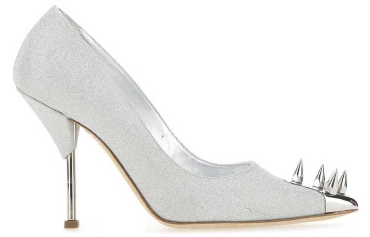 Order (W) Alexander McQueen Zapatillas Altas de Cuero 'Plata' 708049W4U618100