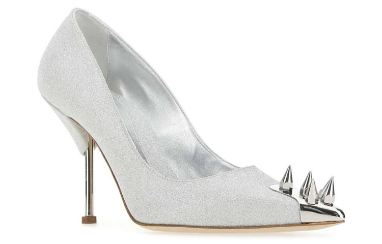 Lookbook (W) Alexander McQueen Zapatillas Altas de Cuero 'Plata' 708049W4U618100
