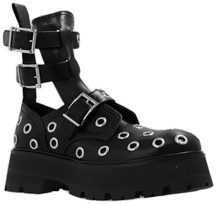 (W) Alexander McQueen But Butiran Renda Kulit 'Hitam' 733046WIC781081 Order (W) Alexander McQueen But Butiran Renda Kulit 'Hitam' 733046WIC781081