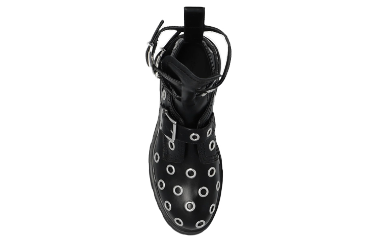 Lookbook (W) Stivaletti in Pelle con Dettaglio Lacci Alexander McQueen ''Nero'' 733046WIC781081