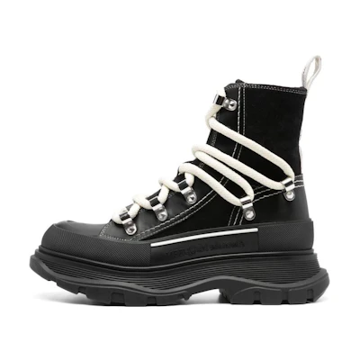 (W) Alexander McQueen Leather Lace-Up 'CMFT Temperament' Martens Boot 5cm 'Black'