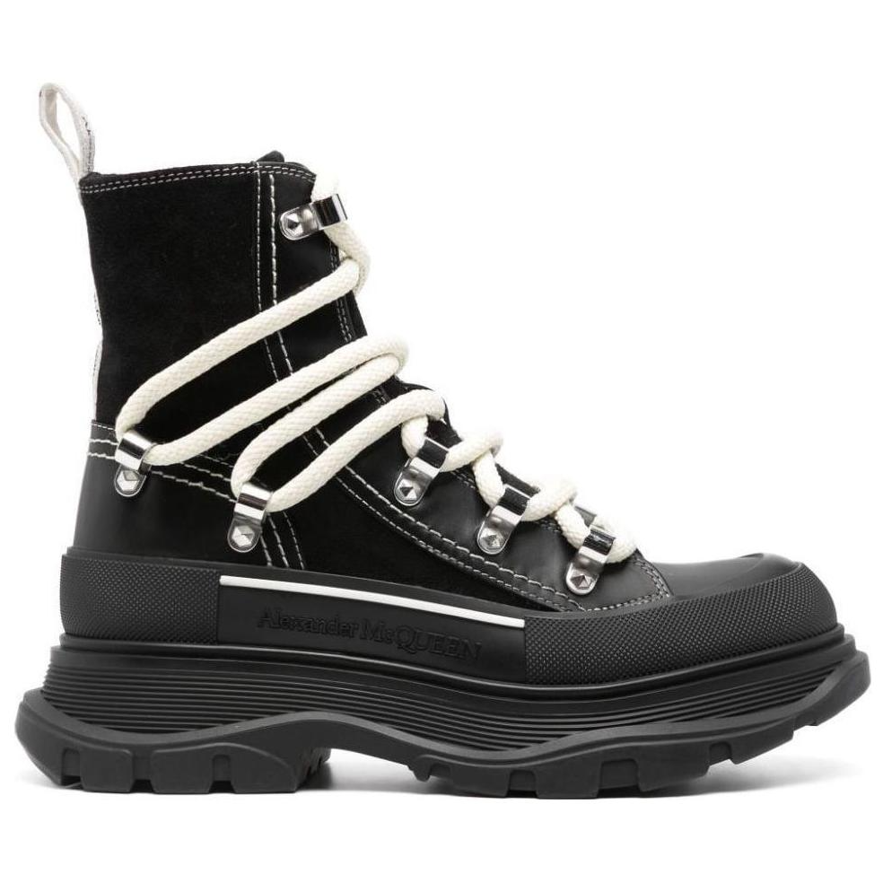 Order (W) Stivali Alexander McQueen in Pelle con Lacci 5cm ''Black'' stile Dr. Martens. 766899WIED41694