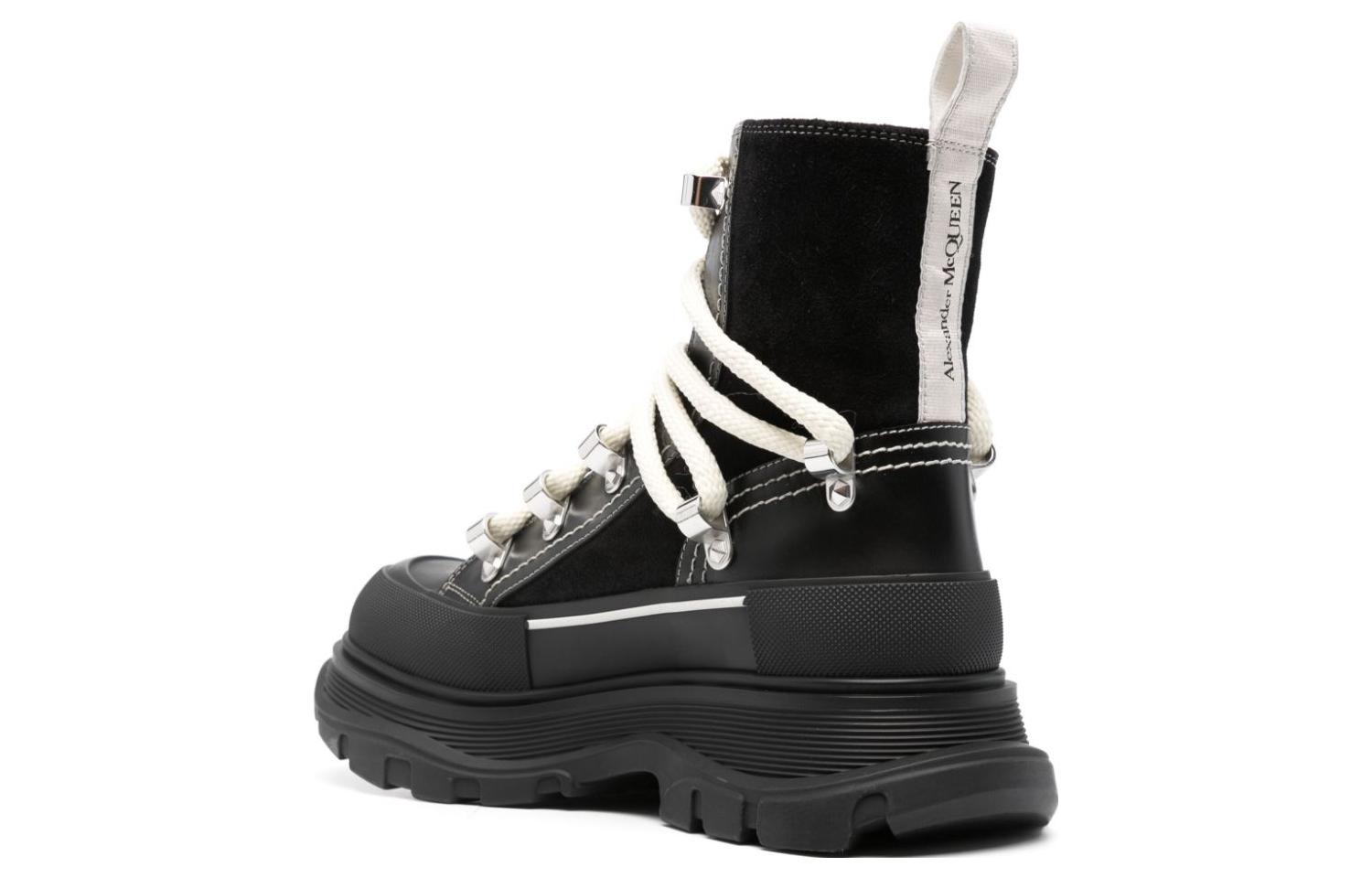 Shop (W) Stivali Alexander McQueen in Pelle con Lacci 5cm ''Black'' stile Dr. Martens. 766899WIED41694