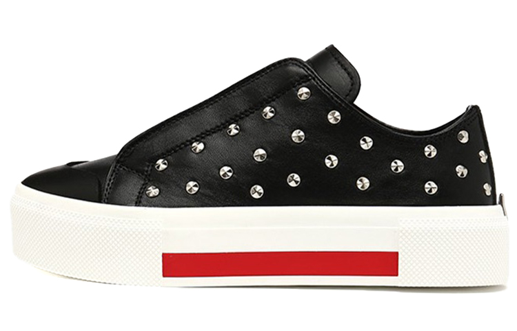 (Women) Alexander McQueen Leather Lace-Up 'Studded Black' 533708WHT931012