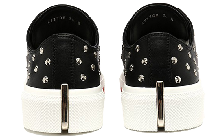 Lookbook (W) Alexander McQueen Kulit Lace-Up 'Studded Hitam' 533708WHT931012