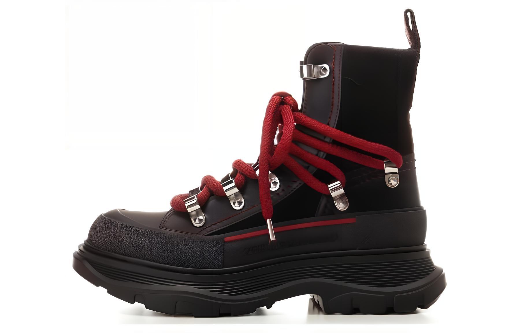 (Women) Alexander McQueen Leather Lace-Up Ankle Boot '5cm Black Martin' 766899WIED41695