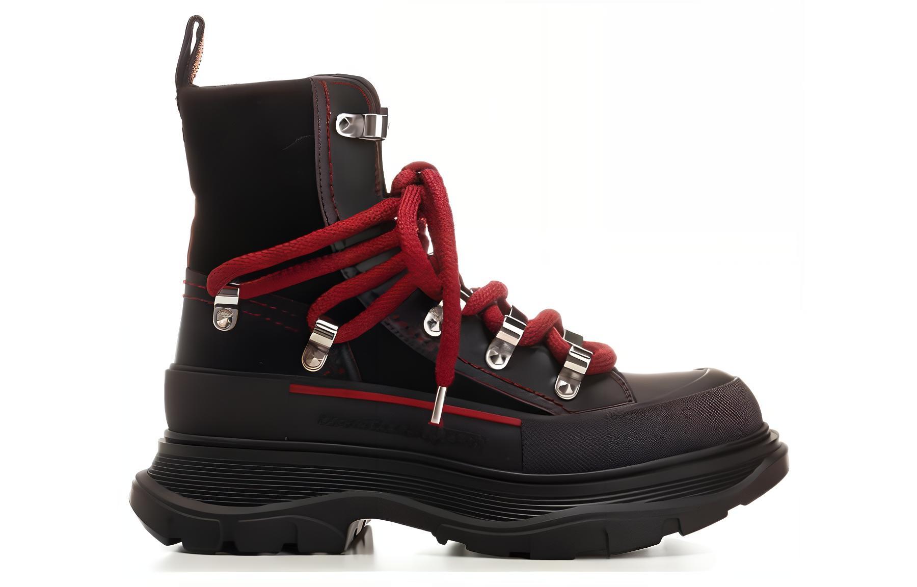 Order (W) 알렉산더 맥퀸 블랙 마틴 레더 레이스업 앵클 부츠 (5cm) 766899WIED41695