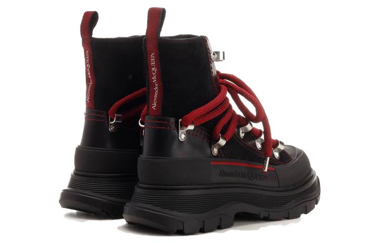 Shop (W) 알렉산더 맥퀸 블랙 마틴 레더 레이스업 앵클 부츠 (5cm) 766899WIED41695