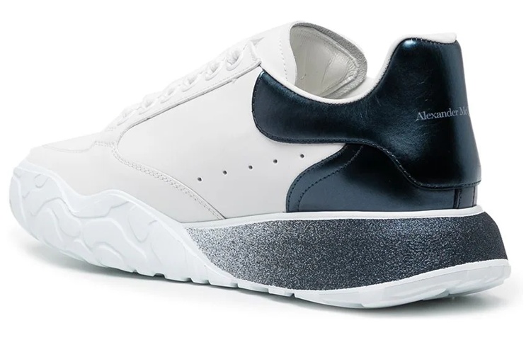 Lookbook (W) 알렉산더 맥퀸 화이트블루 가죽 로우탑 스니커즈 685733WIA9S9095