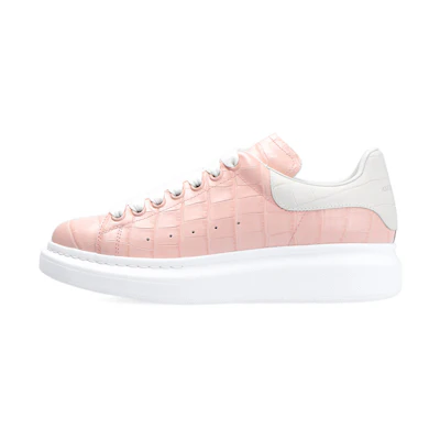 (W) Alexander McQueen Leather Lace-Up Low Top 'Pink White'