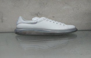(Women) Alexander McQueen Leather Larry Oversized Sneakers 'White Iridescent' 611698WIB9U9620 (Women) Alexander McQueen Leather Larry Oversized Sneakers 'White Iridescent' 611698WIB9U9620