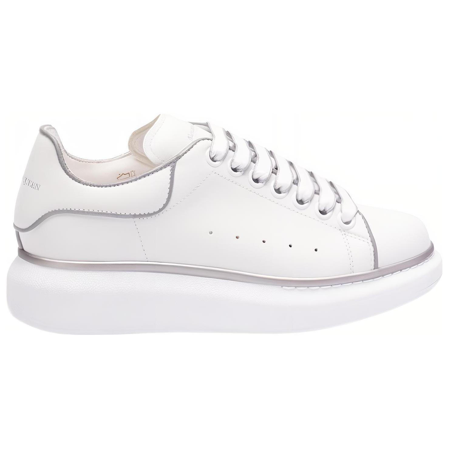 Order Alexander McQueen 亞歷山大麥昆 皮革 時尚系帶 低幫 板鞋 女款 白色