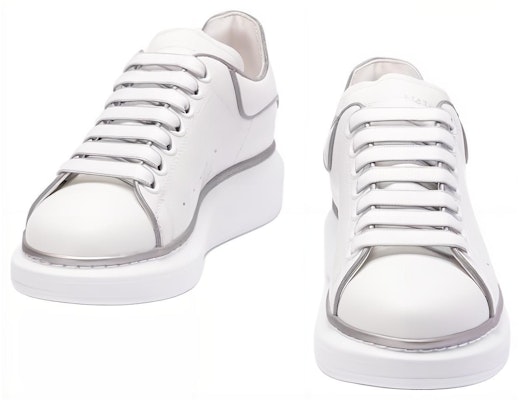 Alexander McQueen 亞歷山大麥昆 皮革 時尚系帶 低幫 板鞋 女款 白色 Lookbook Alexander McQueen 亞歷山大麥昆 皮革 時尚系帶 低幫 板鞋 女款 白色