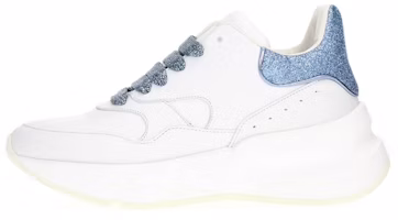 (Women) Alexander McQueen Leather Low-Top Sneaker 'White Blue' 586410WHVJU9833 (Women) Alexander McQueen Leather Low-Top Sneaker 'White Blue' 586410WHVJU9833