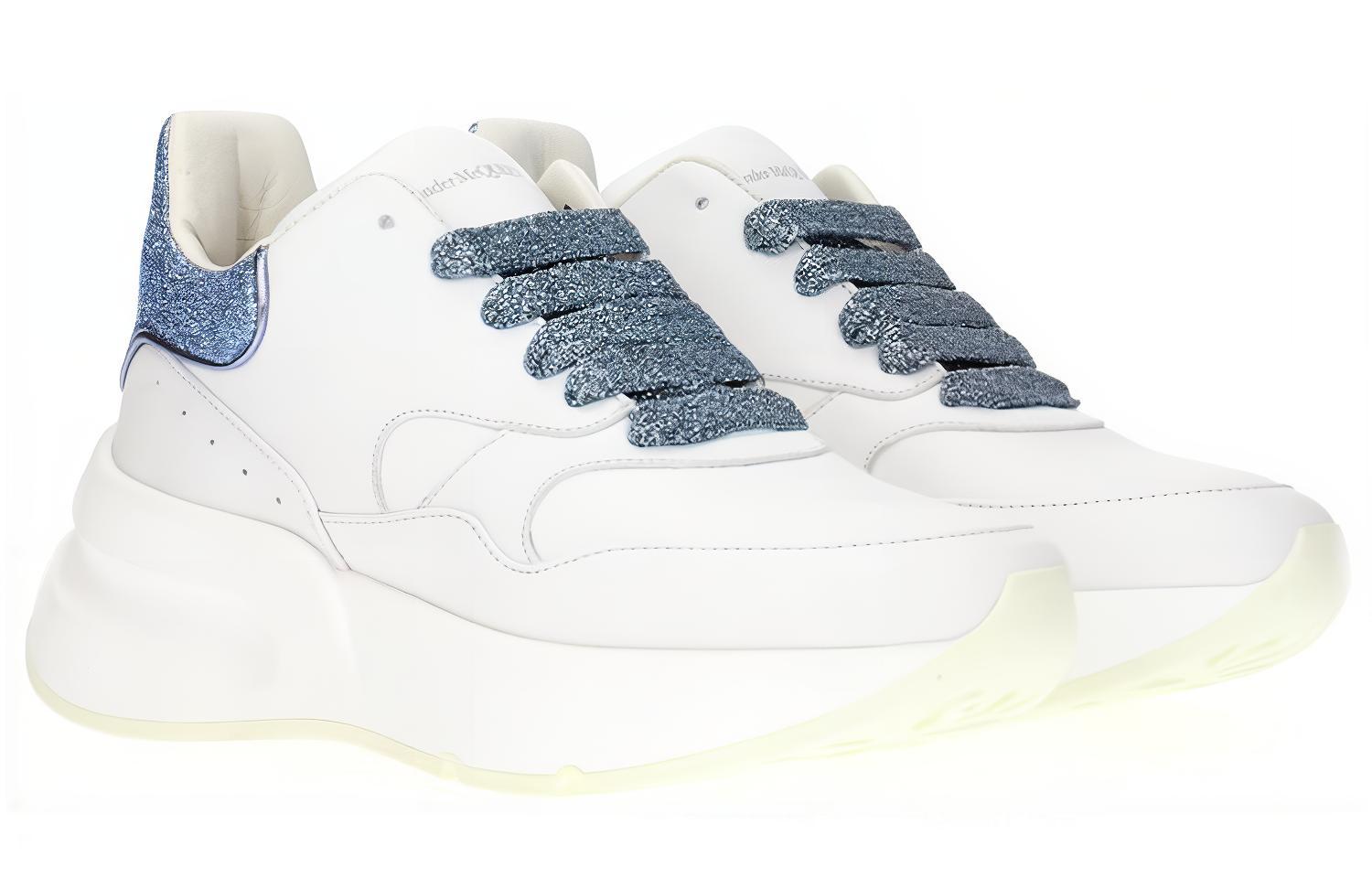 Order (Women) Alexander McQueen Leather Low-Top Sneaker 'White Blue' 586410WHVJU9833