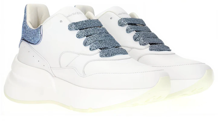 (Women) Alexander McQueen Leather Low-Top Sneaker 'White Blue' 586410WHVJU9833 Order (Women) Alexander McQueen Leather Low-Top Sneaker 'White Blue' 586410WHVJU9833