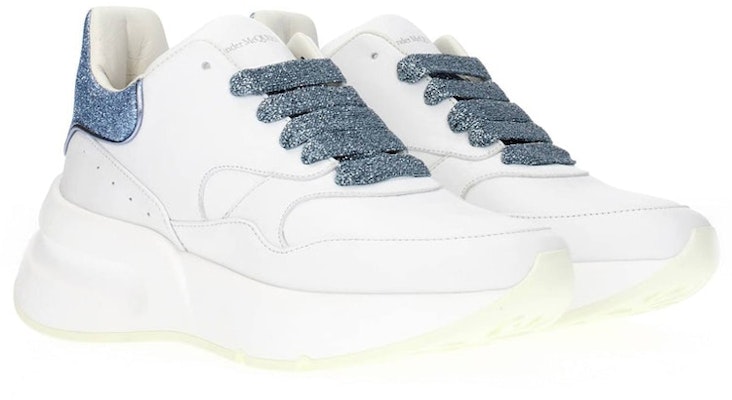 (W) 알렉산더 맥퀸 화이트 블루 가죽 로우탑 스니커즈 586410WHVJU9833 Order (W) 알렉산더 맥퀸 화이트 블루 가죽 로우탑 스니커즈 586410WHVJU9833