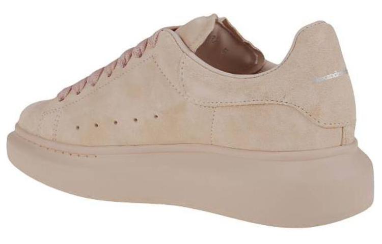 Shop Alexander McQueen 亞歷山大麥昆 皮革 低幫繫帶 時尚板鞋 女款 淺褐色