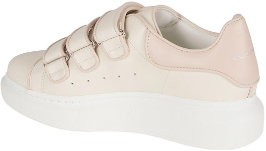 Alexander McQueen亞歷山大麥昆 皮革 低筒魔術貼 時尚板鞋 女款 米色 Shop Alexander McQueen亞歷山大麥昆 皮革 低筒魔術貼 時尚板鞋 女款 米色