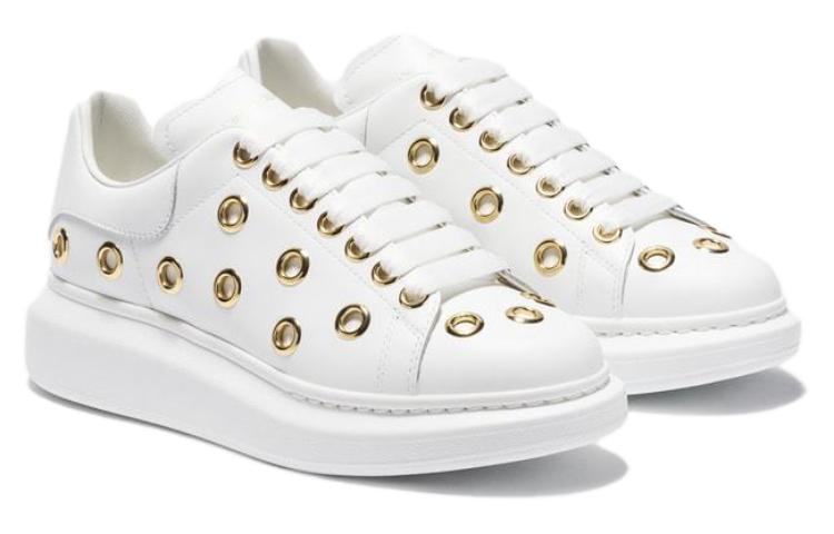 Shop Alexander McQueen亞歷山大麥昆 皮革 舒適百搭 低筒 生活休閒鞋 女款 白色