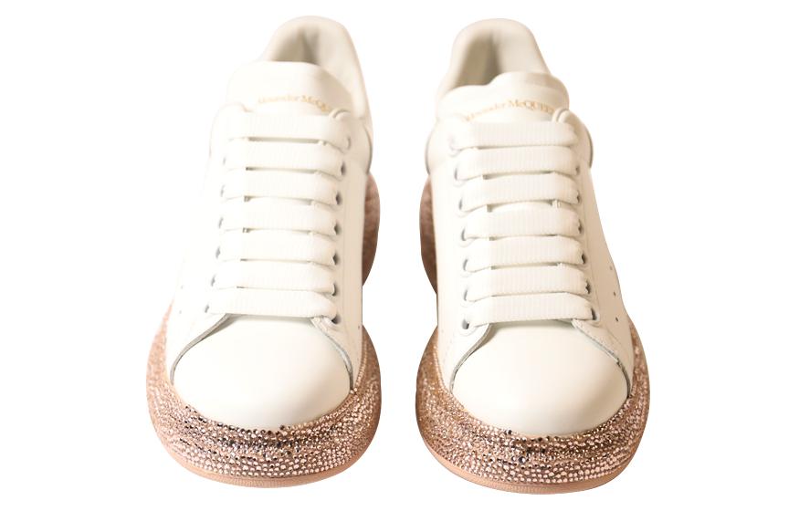 Shop (W) Alexander McQueen Zapatillas de Cuero Bajas 'Beige' 621057WHXMU9096