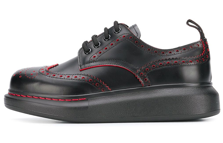 (Women) Alexander McQueen Leather Low Top 'Black' 611704WHX5C1066