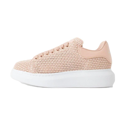 (W) Alexander McQueen Leather Low Top 'Pink White'