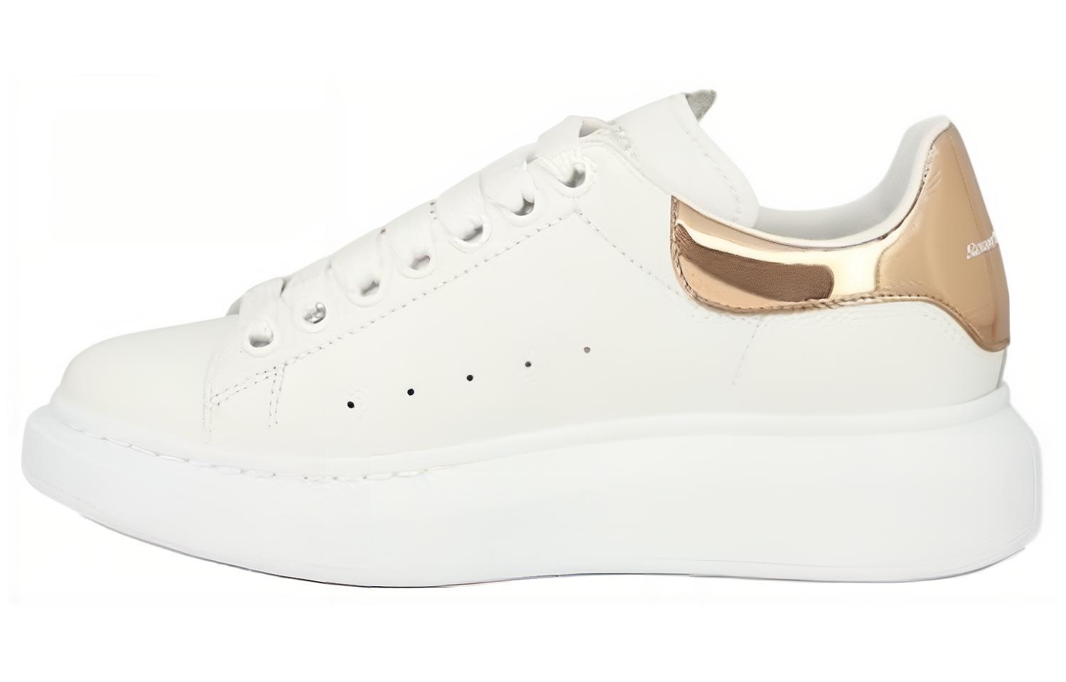 (Women) Alexander McQueen Leather Low Top 'White Fashion Round Toe' 718232WIEEL9094